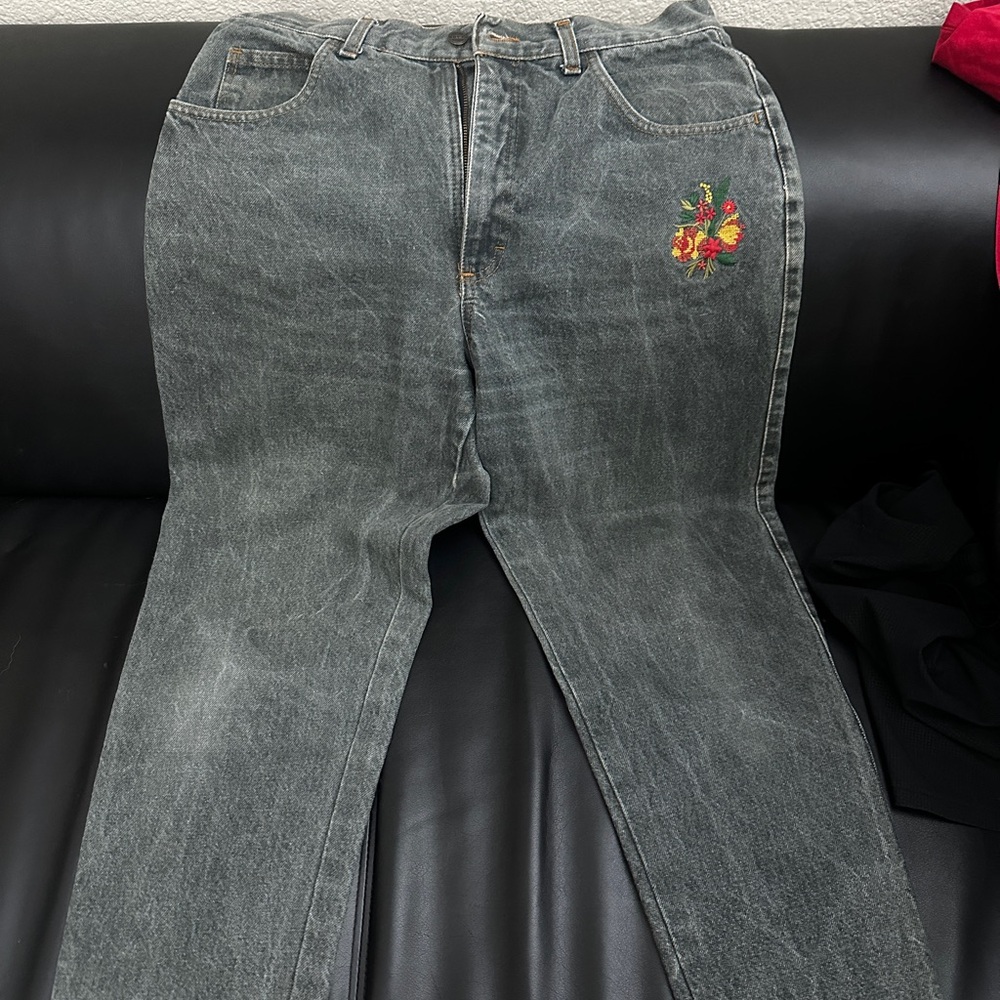 Embroidered Floral unisex Jeans